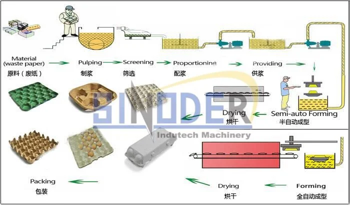High Efficiency Paper Pulp Molding Machine Egg Tray Forming Plant Fruit Tray Making Equipment
